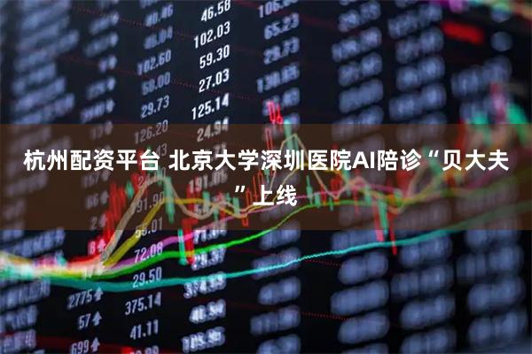 杭州配资平台 北京大学深圳医院AI陪诊“贝大夫”上线